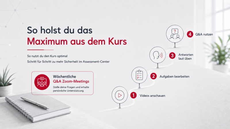 So nutzt du den Kurs Assessment-Center meistern optimal